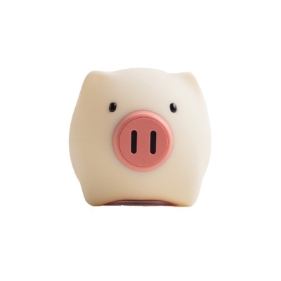 夜明珠猪猪情感硅胶灯旋转开关USB小夜灯猪年礼品卡通充电LE...