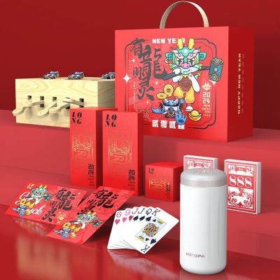 龙年新春创意礼盒-有龙则灵印logo过新春节大包公司银行企业创意