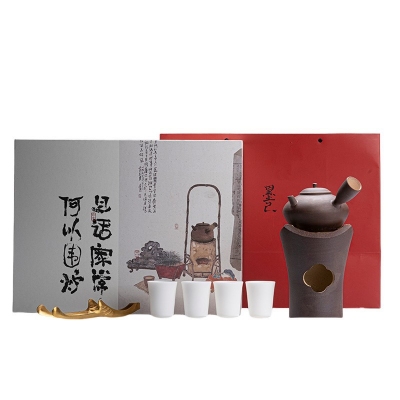 日式粗陶风炉套组整套 家用围炉煮茶烧水如意炭炉茶具套装