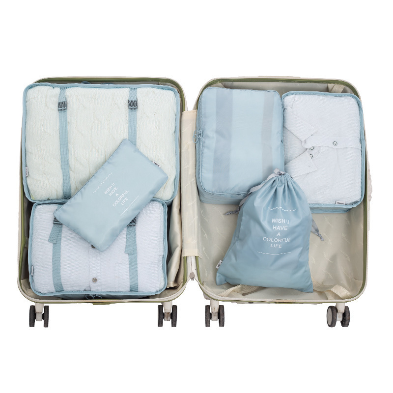 加厚旅行收纳袋套装六件套可折叠衣物收纳包束口旅行袋
