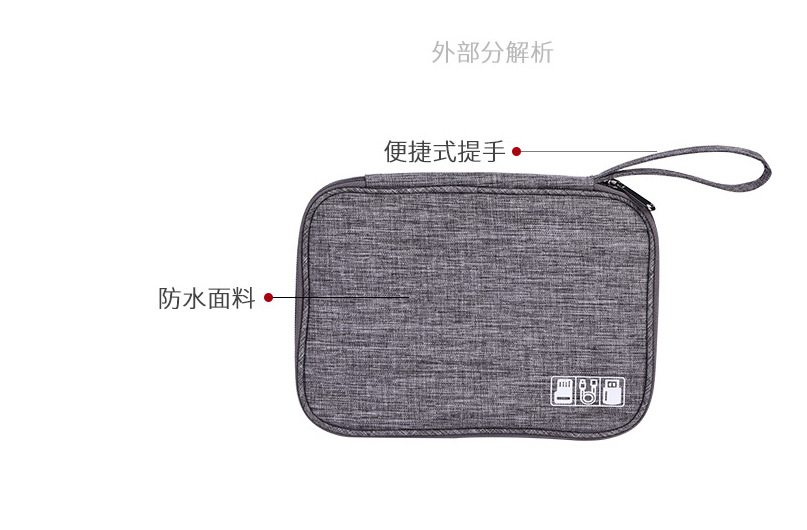 阳离子新款数据线收纳包充电器耳机线U盘多功能整理盒便携手机袋