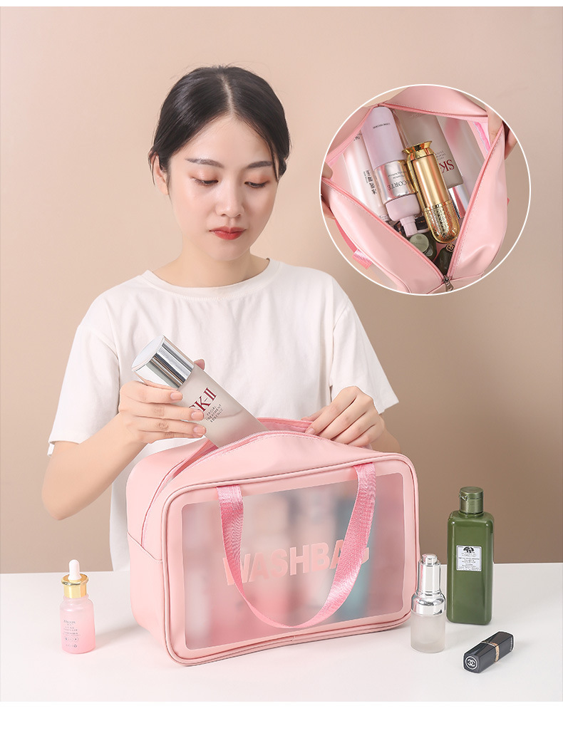 韩式PVC化妆包PU防水大容量旅行收纳包套装洗漱包定制