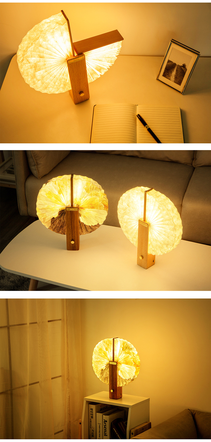 台灯创意装饰节日礼物复古简约卧室床头氛围灯实木创意桌面台灯