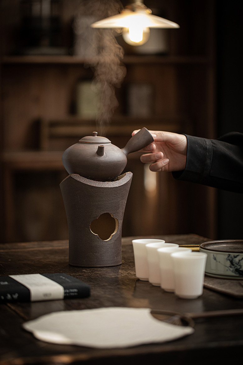 日式粗陶风炉套组整套 家用围炉煮茶烧水如意炭炉茶具套装